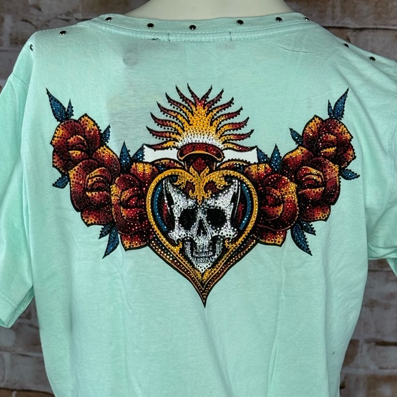 Affliction Black Label Women’s Short Sleeve Graphic Scoop Tee-Multiple Sizes-NWT - Picture 9 of 10